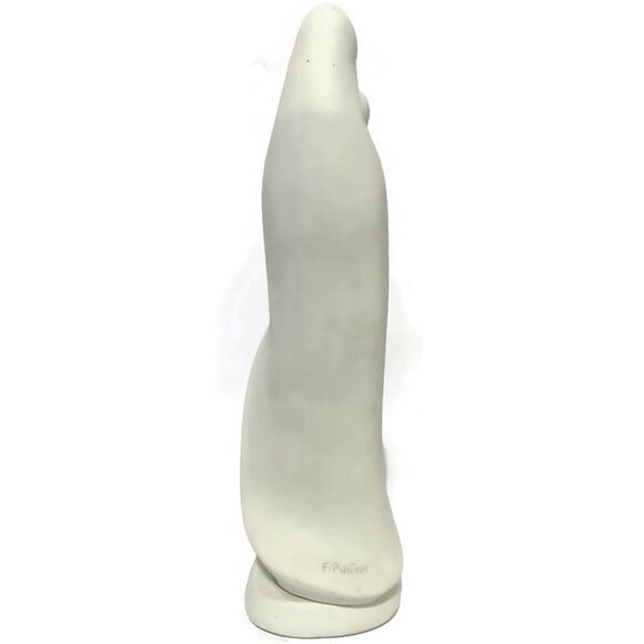 Our Lady With Child Francesco Pinton Porcelain Statue Signed by Artist 16.5 Inch - Picture 4 of 13